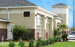 Exterior view of the apparatus bay of Fire Station 26 Oakleaf